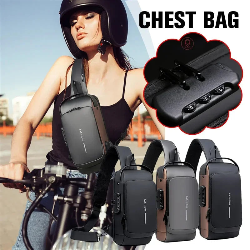 Anti-theft Travel Bag Male USB Charging Chest Bag Pack Multifunction Patent Chest Bag Men Waterproof Men Crossbody Bag