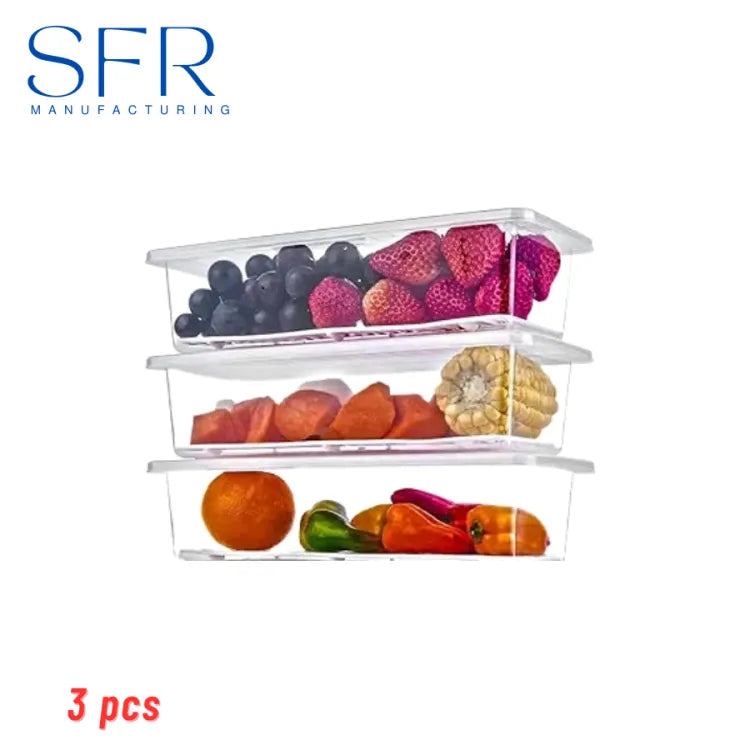 Fridge  Food Containers Fridge Organizer (  Meat, Vegetables & Fruits Container for Kitchen