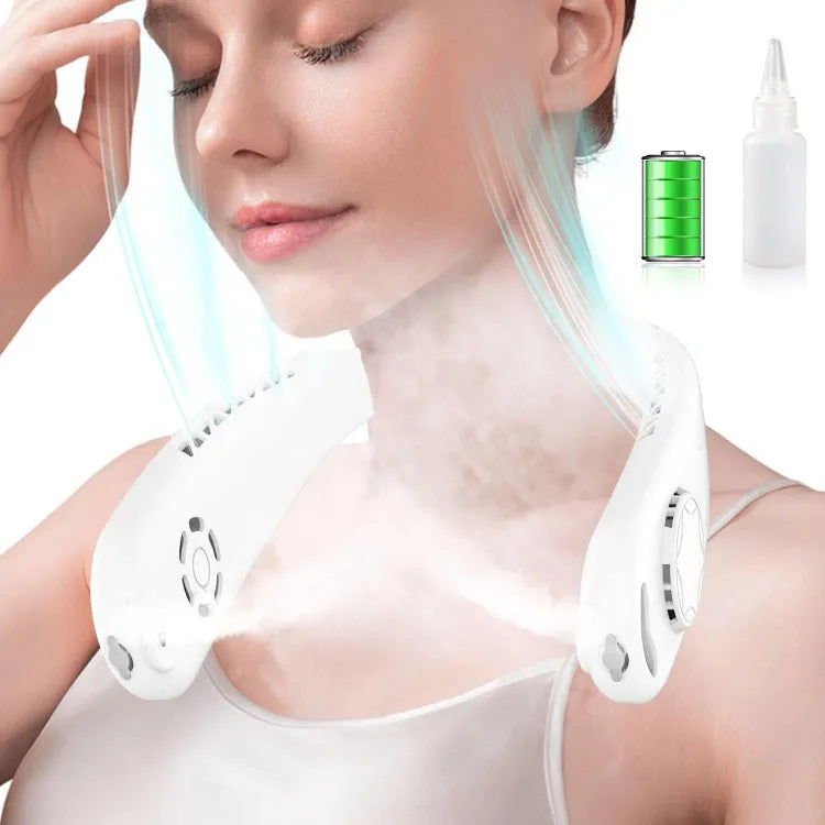 Portable Neck Fan, Upgraded Neck Air Conditioner with 2 Semiconductor Cooling pads