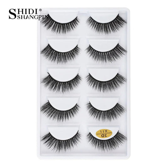 3/5 Pairs Natural Long 3D Mink Lashes Soft Short Faux Cils  Fake Lashes