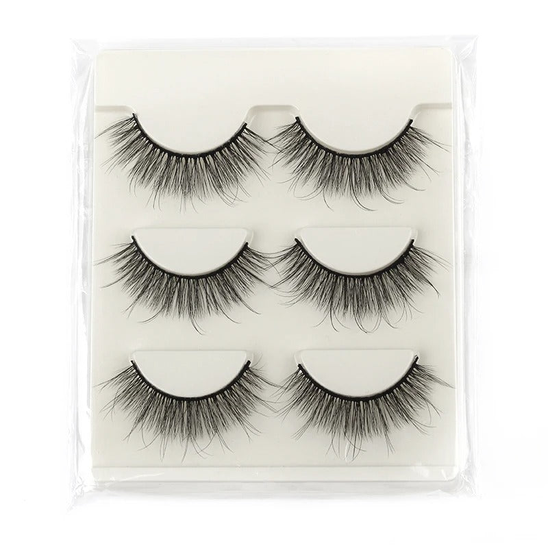 3/5 Pairs Natural Long 3D Mink Lashes Soft Short Faux Cils  Fake Lashes