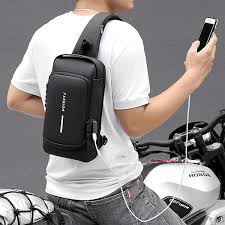 Anti-theft Travel Bag Male USB Charging Chest Bag Pack Multifunction Patent Chest Bag Men Waterproof Men Crossbody Bag