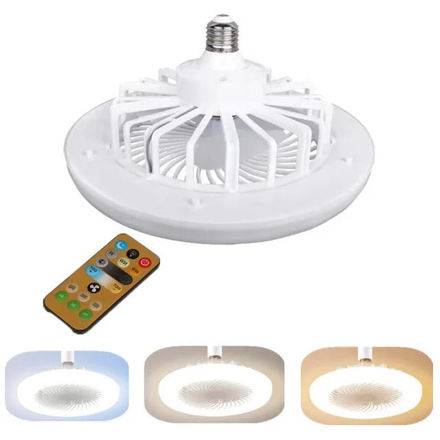 Ceiling Fan with Lighting Lamp E27 Converter Base with Remote Control for Bedroom Living Home